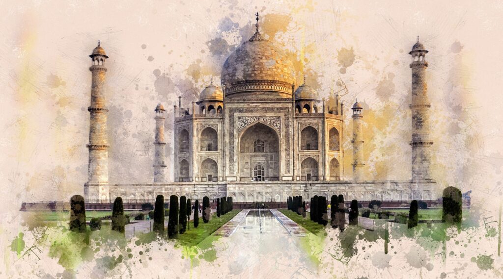 Digital painting of Taj-mahal